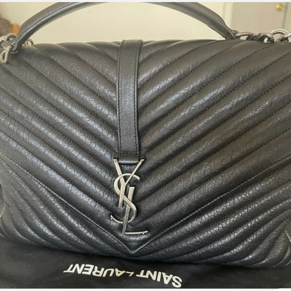Yves Saint Laurent College Large Shoulder Bag - Picture 2 of 5